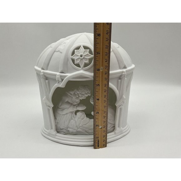 Dept 56 White Silhoutte Lighted Nativity In original Sleeve with Lightcord Bulb - Picture 12 of 15